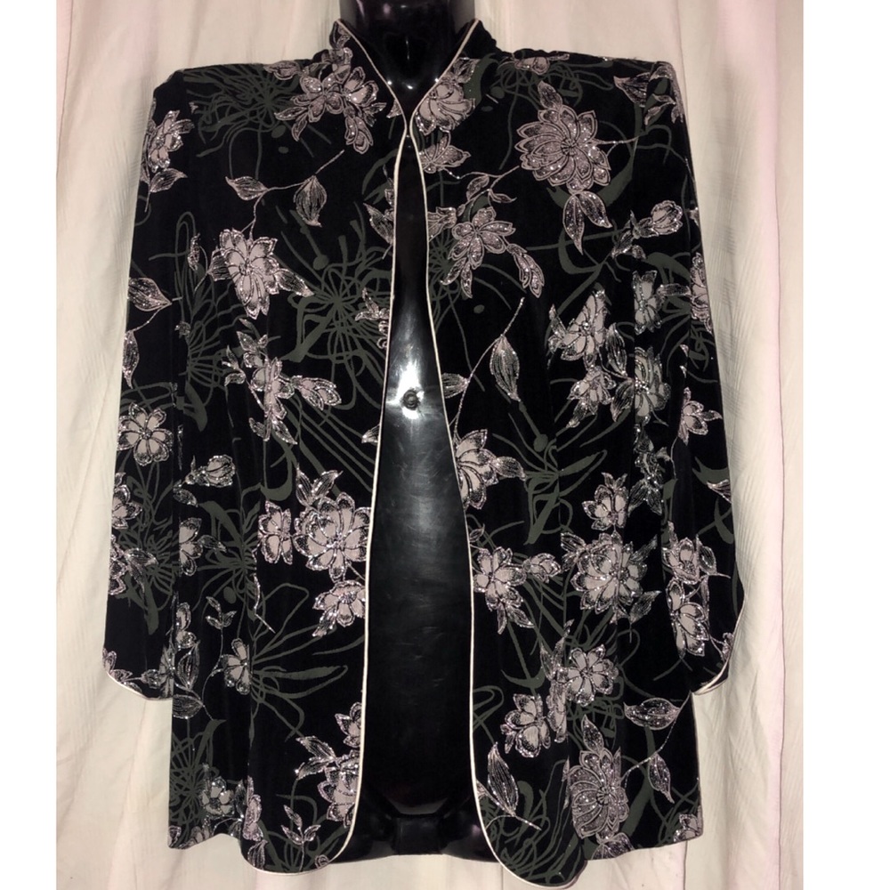 Vintage Silver Black Blazer Dinner jacket, size M